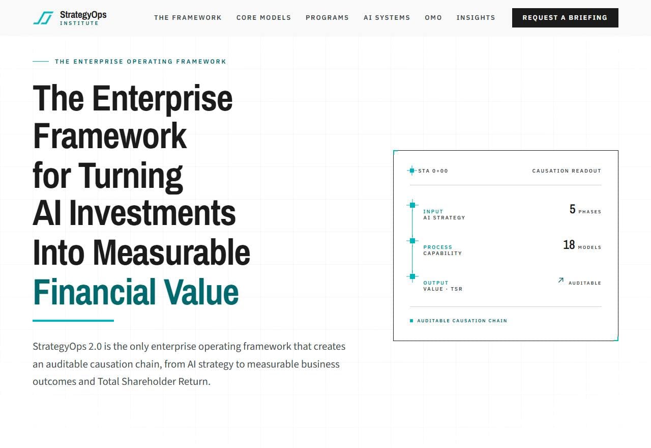 Screenshot of the Strategy Ops Institute website